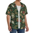 thumbnail image 4 of Xecao offers the Red Leaves for Men's Casual Short-sleeved Shirt, a button-up collared shirt with a pocket, perfect for beach vacations and yacht travel in the Small size., 4 of 7