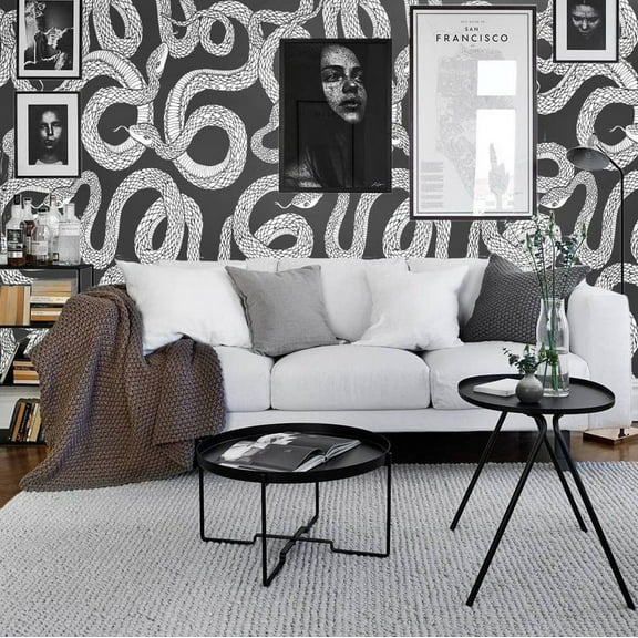 Snakes Wallpaper in Black and White