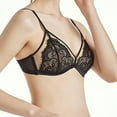 thumbnail image 6 of ATOYSOY Women's Floral Lace Bra Demi Sheer Mesh Bralette Unlined Underwire Embroidered Mesh Soft Bralettes Everyday Underwear (Black,L), 6 of 9