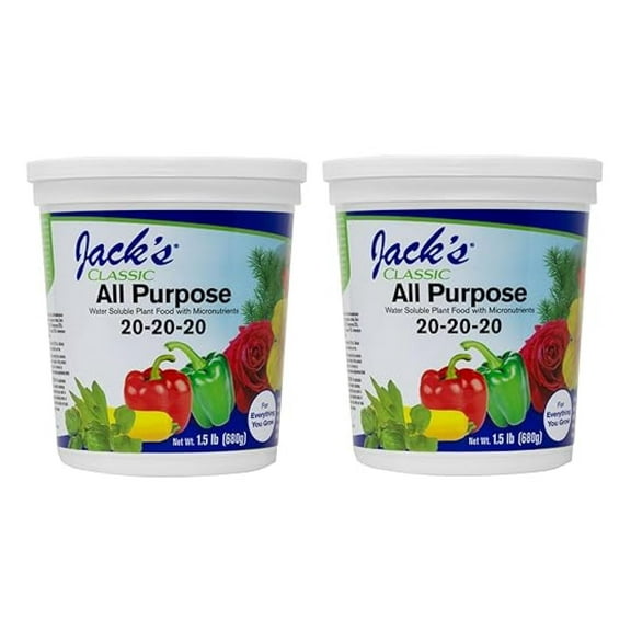J R Peters 52024 Jacks Classic No.1.5 20-20-20 All Purpose Fertilizer, 2-Pack Limited Edition