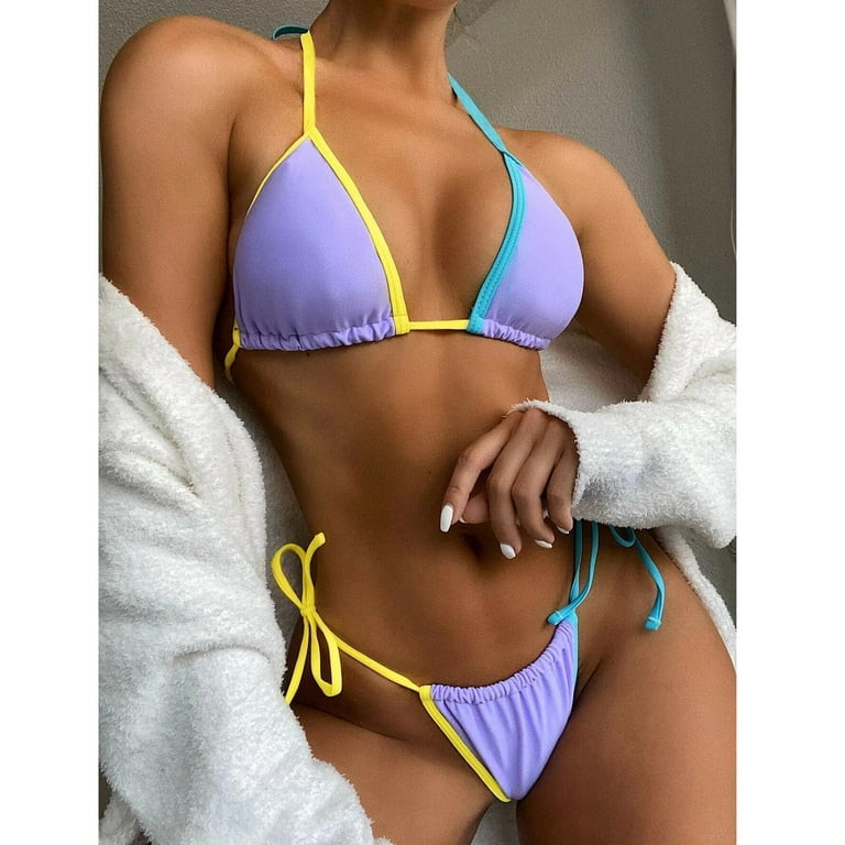 Shiusina Women Bandeau Bandage Bikini Set Push-Up Brazilian Swimwear  Beachwear Swimsuit 