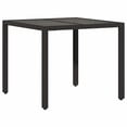 thumbnail image 3 of vidaXL Bistro Set Black Poly Rattan, Powder-Coated Steel, Tempered Glass, 3 of 6