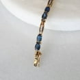 thumbnail image 2 of Silverstar Gems Women's 14K Yellow Gold Finish Oval Cut Blue CZ Tennis Bracelet, 2 of 4