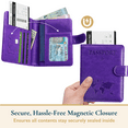 thumbnail image 6 of ComfiTime Passport Holder – RFID Blocking Passport Travel Wallet, Waterproof PU Leather Passport Cover Case for Men/Women, Anti-Theft ID, Card & Boarding Pass Holder & Travel Organizer, Purple, 6 of 11