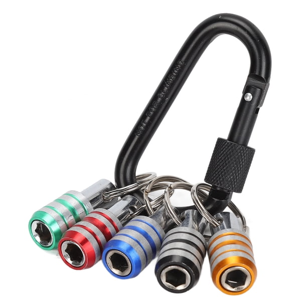 Puntas De Destornillador De Barra De Extensión, Operación Con Una Sola Mano De 1/4 Pulg., Collar Ajustable, Vástago Hexagonal, Llavero De Liberación Rápida, 5 Piezas/juego