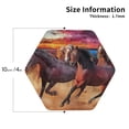 thumbnail image 2 of Honeii a herd of horses Print Leather Coaster Set of 4, Ideal for Safeguarding Your Furniture from Drinks Spills and Effortless cleanup-Hexagon, 2 of 6