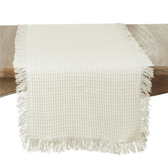 Fringe-Touched Waffle Weave Table Runner