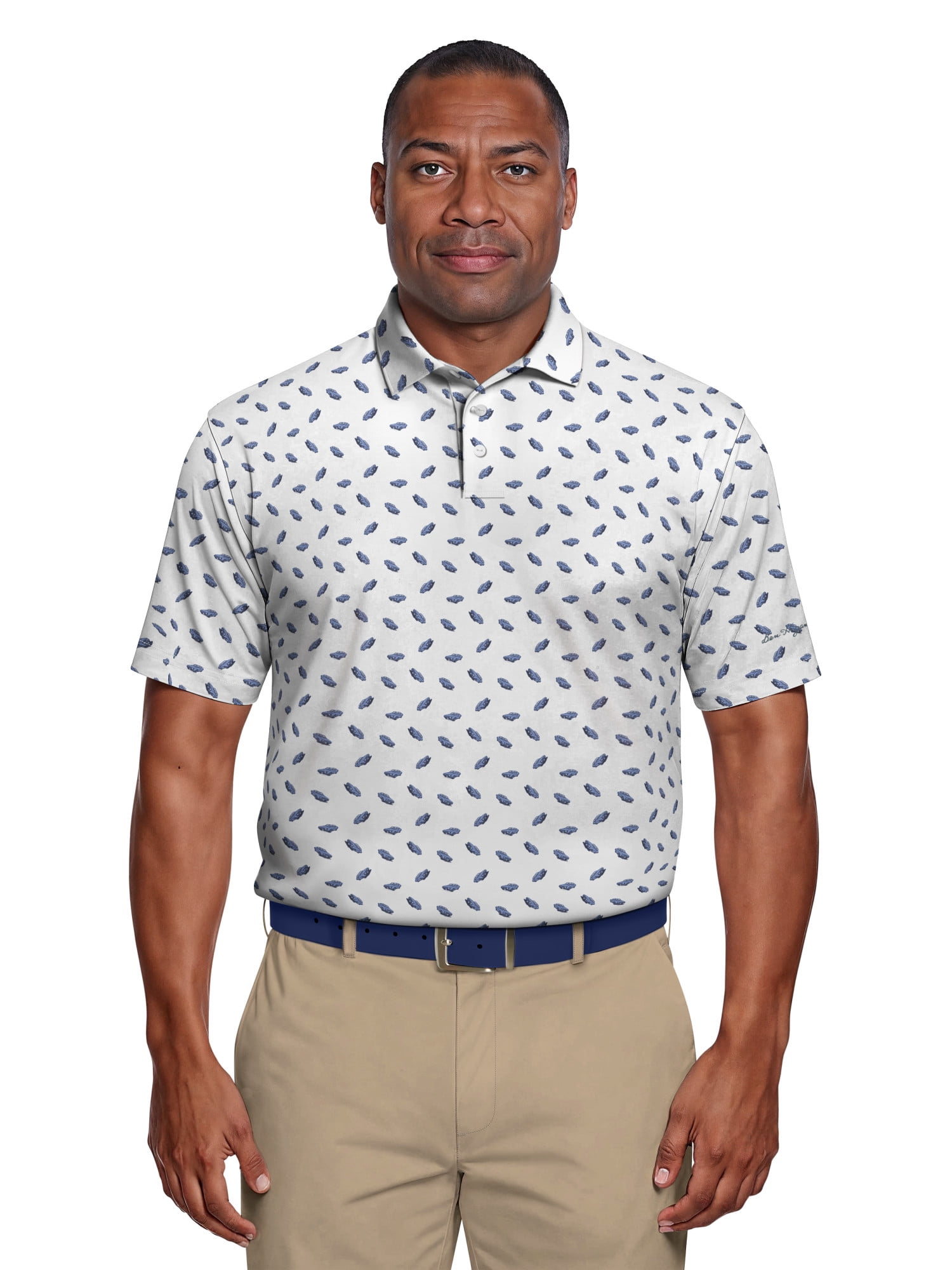 Ben Hogan Men's & Big Men's Performance Car Print Short Sleeve Polo Shirt, up to 5XL