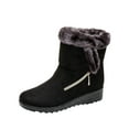 thumbnail image 2 of Munlar Women's Snow Boots-Cowboy Non Slip Womens Shoes Warm Black Ankle Boots Christmas Womens Winter Boots Clearance, 2 of 9