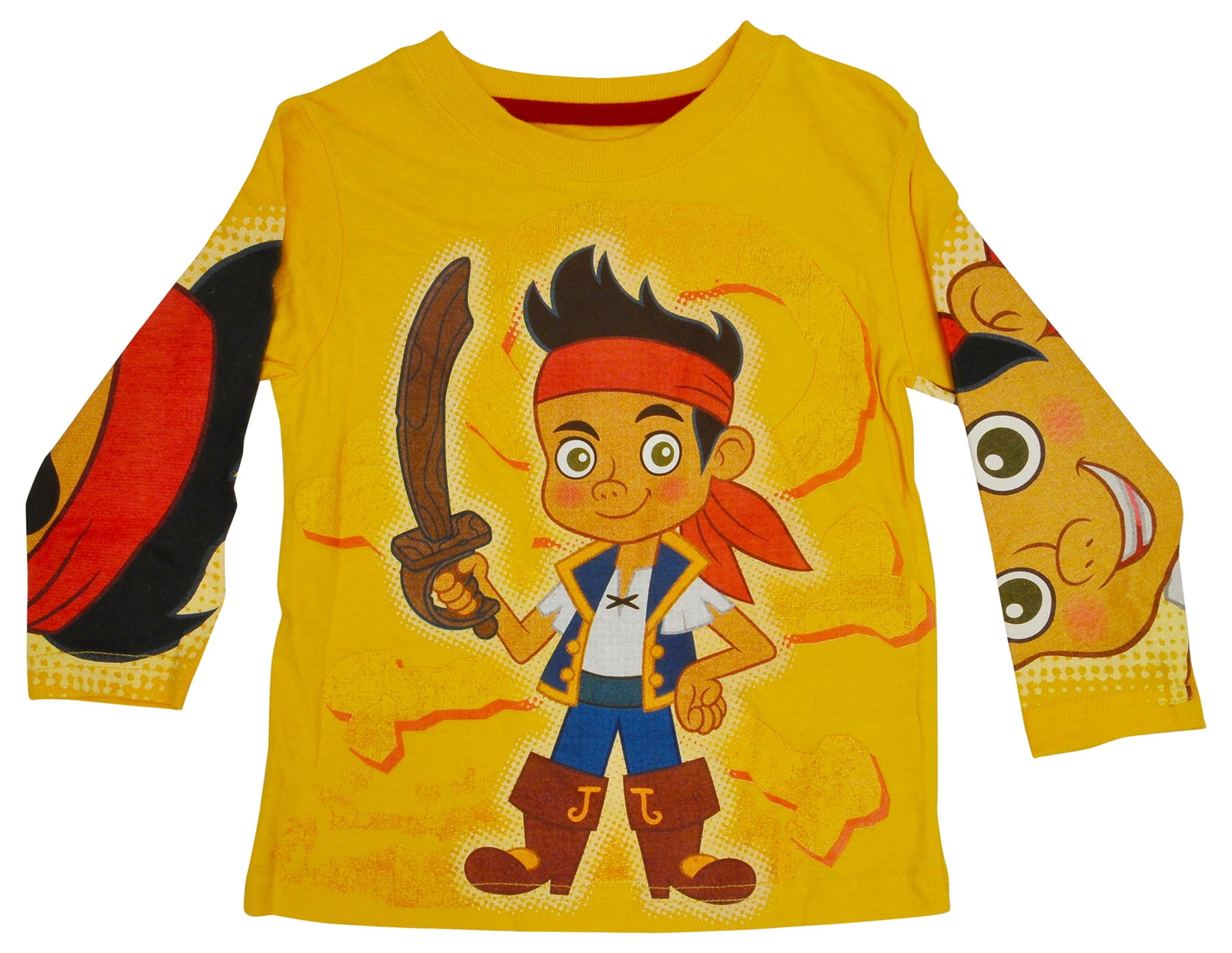 Boys Disney Jake Neverland Pirates Long Sleeve Top T Shirts Kids Size 3-6 Years