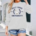 thumbnail image 2 of Tiweut Funny Goose Graphic Sweatshirt For Women Cute Printed Crewneck Sweater Pullover With Sayings Long Sleeve T Shirts,A-Grey,Grey, 2 of 4