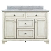 Corsicana 49" Antique White Vanity with Carrara White Marble Top