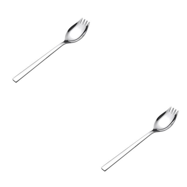 Bewildely Cuchara de tenedor de mango largo, cuchara de acero inoxidable 304, cuchara creativa para ensalada casera, tenedor de fruta para estudiantes, Type2 NO2 Bewildely CBP074508