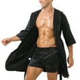 thumbnail image 3 of CHICTRY Mens Satin Soft Nightgown Sleepwear Short Sleeve Loungewear, 3 of 7