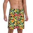 thumbnail image 2 of Kdxio Berries And Citrus Print Mens Sleep Shorts Bottoms Soft Comfy Pajama Wear Pants with Drawstring Pockets, 2 of 5