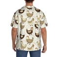 thumbnail image 3 of Uemuo Funny Chicken Pattern Cotton Linen Short Sleeve Shirts,Casual Lightweight Button Down Shirts,Vacation Beach Summer Tops-3X-Large, 3 of 7