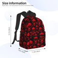 thumbnail image 3 of Lafuoo Red Skulls Pattern Casual Backpack, Large Capacity Adjustable Shoulder Strap Computer Backpack, Unisex, Suitable for Campus, Business,Travel-One Size, 3 of 6