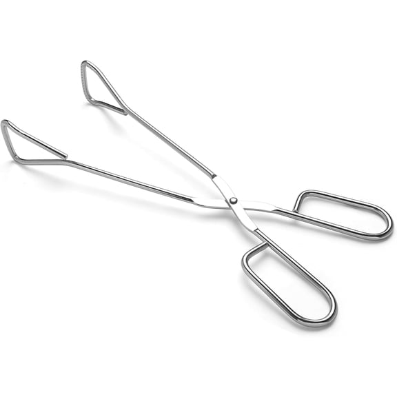 11" Heavy Duty Stainless Steel Kitchen Scissor Tongs with Comfortable Ergonomic Grip, Heat Resistant tongs for Cooking & BBQ
