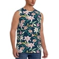 thumbnail image 2 of Fotbe Men's Lilies Flowers Print Men's Sleeveless Muscle Tank Tops Casual T-Shirts for Gym Workout Beach-3X-Large, 2 of 8