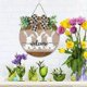thumbnail image 3 of Rustic Wooden Bunny Welcome Sign for Easter - Round Hanging Door Décor for Home Front Door Decoration, 3 of 5