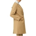 thumbnail image 5 of INSPIRE CHIC Women's Half Lapel Long Sleeves One Button Winter Mid-Length Overcoat XL Khaki, 5 of 8