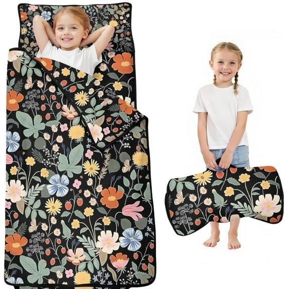 Pioneer Flower Floral Print Pattern Toddler Nap Mats for Kids Preschool,Sleeping Mat Bag or Kids,Toddler Sleeping Bag,Toddler Nap Mat or Daycare