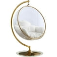 thumbnail image 6 of Home Square 2 Piece Fabric Acrylic Swing Bubble Accent Chair Set in White, 6 of 7