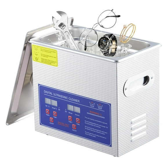 Commercial Ultrasonic Cleaner, 3.2L Professional Ultrasonic Cleaner, 40kHz with Digital Timer&Heater, 120w Excellent Cleaning Machine for Watch Eyeglasses Rings