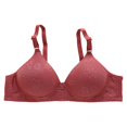 thumbnail image 5 of Lixiuxyad Plus Size Full Coverage Wireless Bras For Comfortable Support Non Padded Breathable Everyday Soft Cup Bra,Bras for Women Red 42, 5 of 6