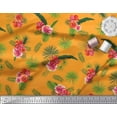 thumbnail image 2 of Soimoi Modal Satin Fabric Floral & Leaves Tropical Print Fabric by The Yard 42 Inch Wide, 2 of 2