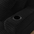 thumbnail image 5 of Miniyam Black Compressible Double Chaise Lounge with Cupholders, Modern Corduroy Sleeper Fluffy Loveseat for Indoor Living Room Bedroom Reading, 5 of 11