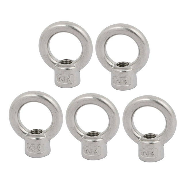 Unique Bargains M8 Fil 304 en Acier Inoxydable de Style Anneau en Forme d'Écrou de Levage 5pcs