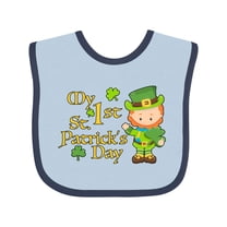 Inktastic My First St. Patricks Day Leprechaun and Shamrocks Boys or Girls Baby Bib