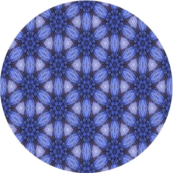 Ahgly Company Indoor Square Patterned Sky Blue Dress Blue Area Rugs, 3' Square