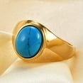 thumbnail image 2 of QQTDFG Men Women Gold Plated Signet Ring Anillos De Hombre Statement Wedding Gift-Gold Lapis Lazuli-6, 2 of 9
