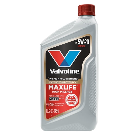 Valvoline MaxLife Extended Protection Full Synthetic High Mileage 5W-20 Motor Oil 1 Quart
