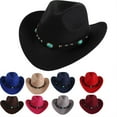 thumbnail image 2 of TELOLY Cowboy Hats for Women,Boho Chic Jazz Cap,All-Gender Versatile Boys Cowboy Hat,Rose Red, 2 of 2