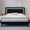 Black, variant on Amolife King Bed Frame, Platform Bed with LED Light Velvet Vertical Channel Upholstered Headboard, White