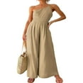 thumbnail image 1 of Combinaison Sans Manches à Épaules Dénudées pour Femmes Pantalon Large, 1 of 7