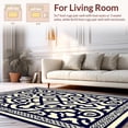 thumbnail image 2 of ODIKA 3'x5' Machine Washable Non-Slip Area Rug, Quatrefoil Lattice with Interlocking Framework High Traffic Rug, Navy, 444910, 2 of 7