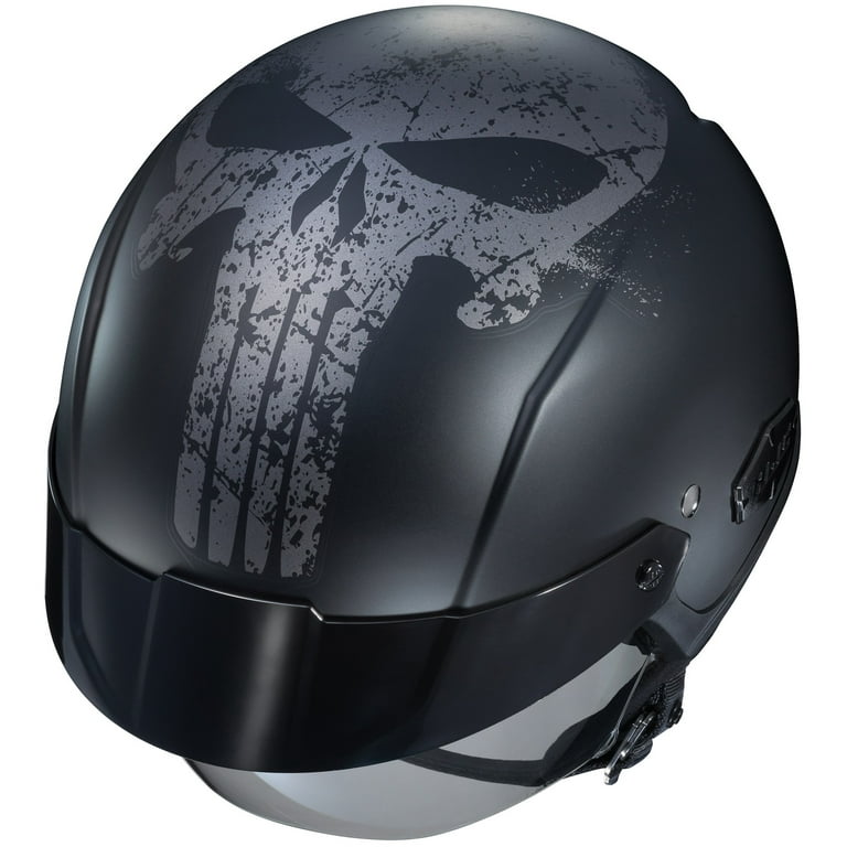 HJC IS Cruiser Punisher Open Face Motorcycle Helmet Black MD