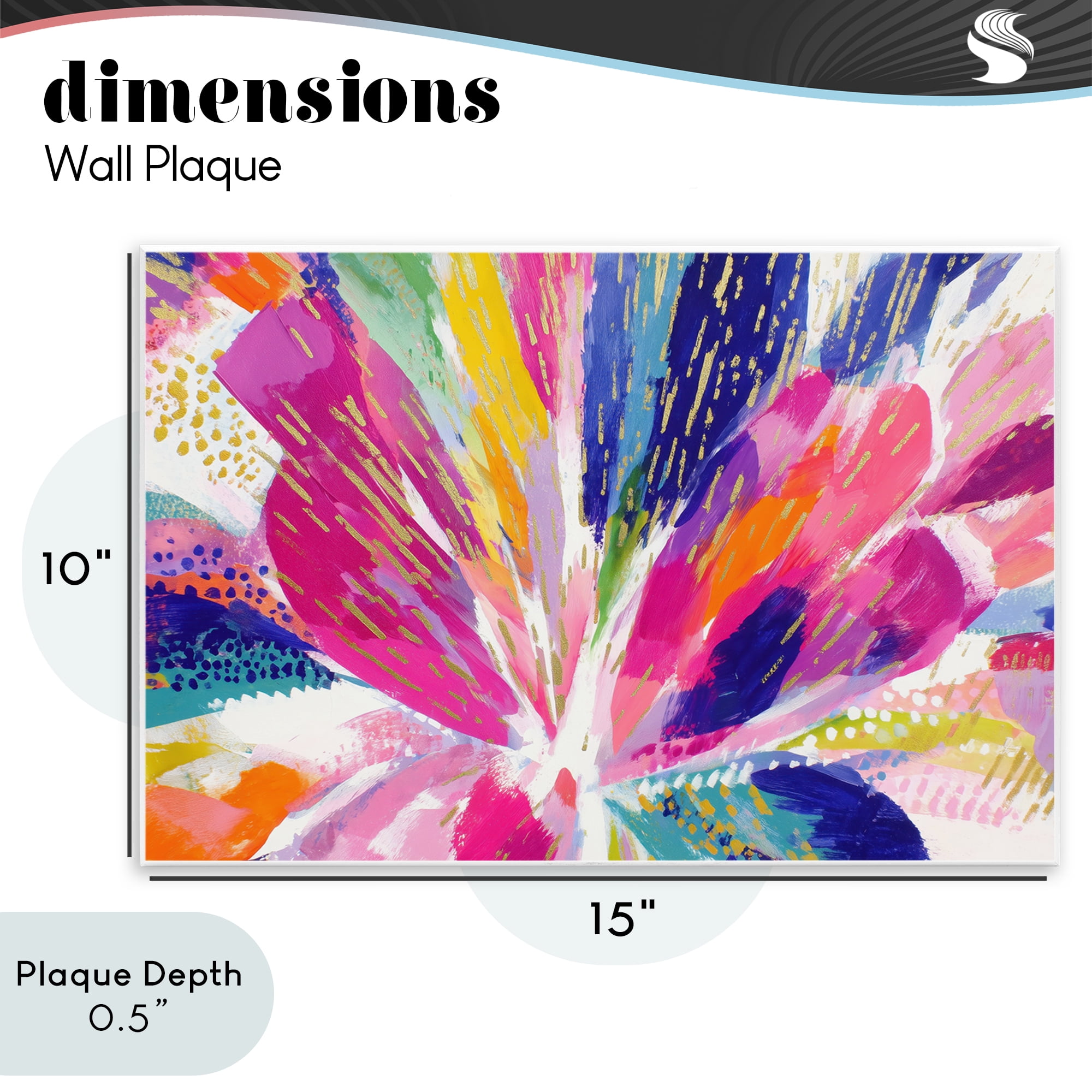Stupell Industries Flower Burst in Vibrant Tones Wall Plaque Art, design by Chromatic Storm Studio