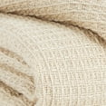 thumbnail image 4 of Benjara Woven Waffle Design Fabric Throw Blanket with Tassels, Set of 3, Cream, 4 of 5