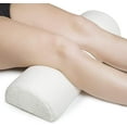 thumbnail image 2 of Back Pain Relief Memory Foam Pillow - Half Moon Bolster Knee Pillow for Side, Back, Stomach Sleepers - Semi Roll Wedge Reduce Knee, Neck, Spine, Back, Hip, Ankle Stress - Washable Organic Cotton Cover, 2 of 11