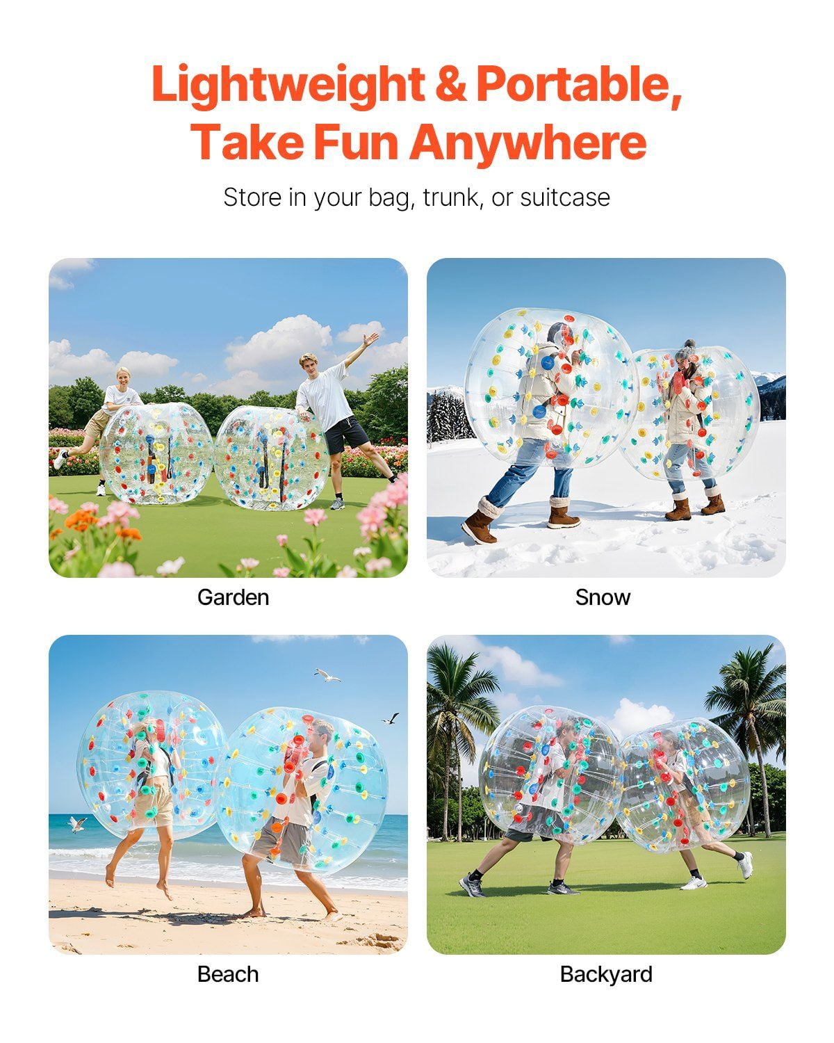 1-Pack 5FT/1.5M Inflatable Bumper Balls PVC Body Sumo Zorb Ball Outdoor Game