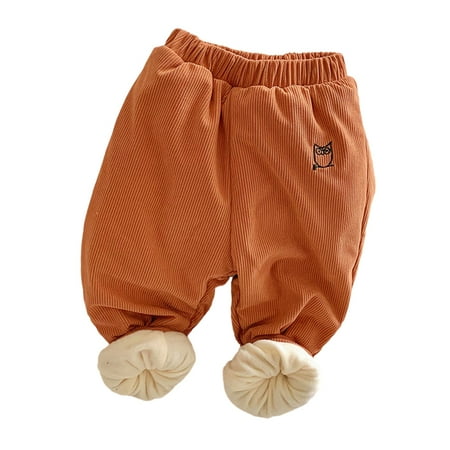 

Chenyin Baby Kids Boy s Girls Winter Snow Casual Pants Thicken Warm Fleece Pants Toddler Elastic Waist Cotton Padded Trousers 1-7 Years Old