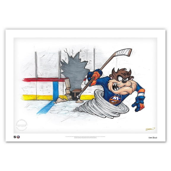 Tasmanian Devil New York Islanders 24" x 36" Looney Tunes Fine Art Print - Limited Edition