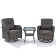 thumbnail image 2 of POCASSY Steel Outdoor Swivel Rocking Chair - Set of 2 with Rattan Side Table, Gray, 2 of 9