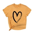 thumbnail image 1 of Besolor Tunique d'Été pour Femmes Imprimé Cœur Col Rond Manches Courtes T-Shirts Décontractés Blouse Ample pour Sortir, 1 of 3