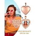 thumbnail image 5 of KeyStyle Heart Necklace for Women Personalized Locket Necklaces that Holds Pictures 14K Rose Gold Plated, 5 of 11